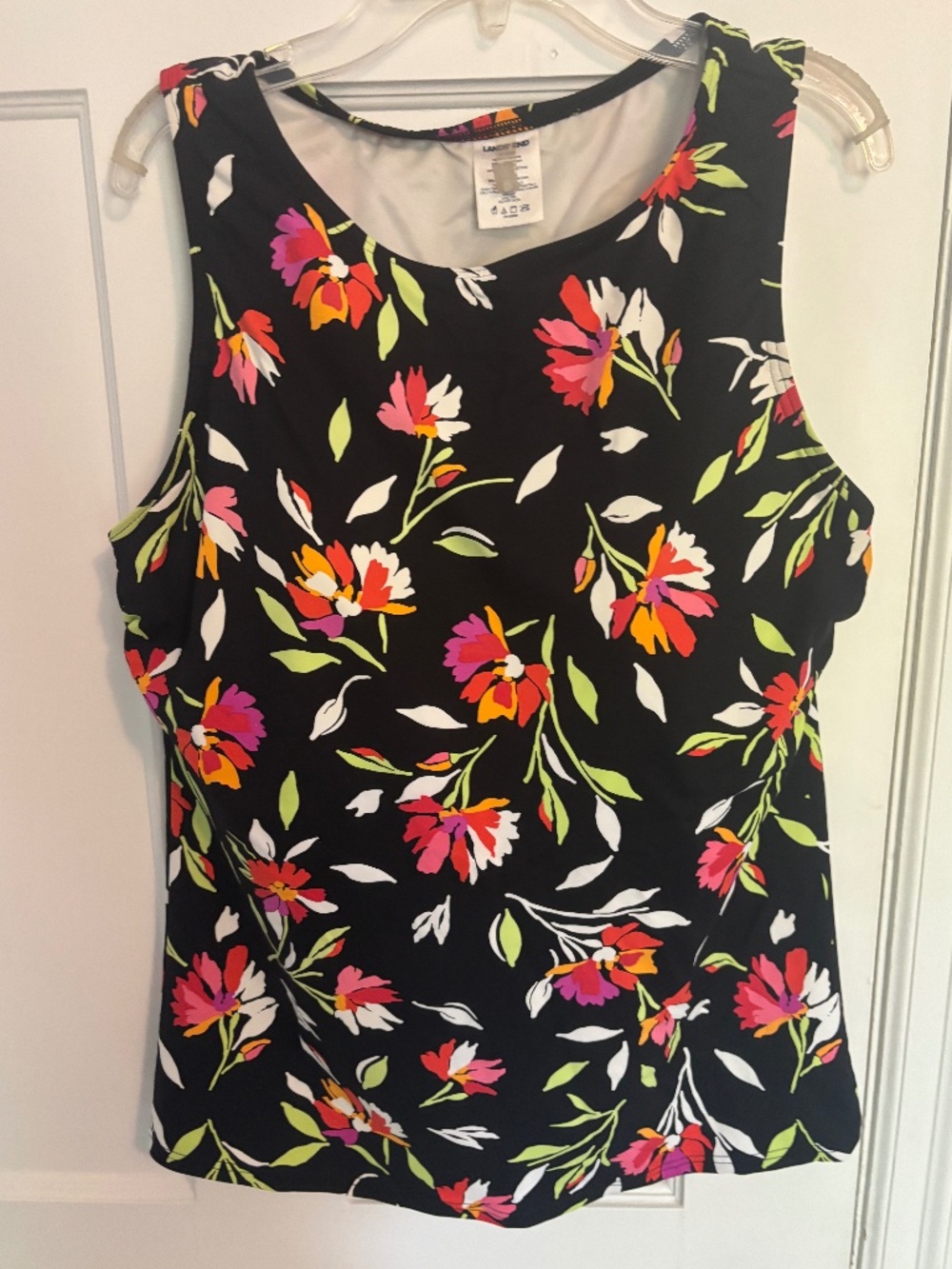 High Neck Floral Tropical Tankini Top from Land's End 10DDD Cup Size